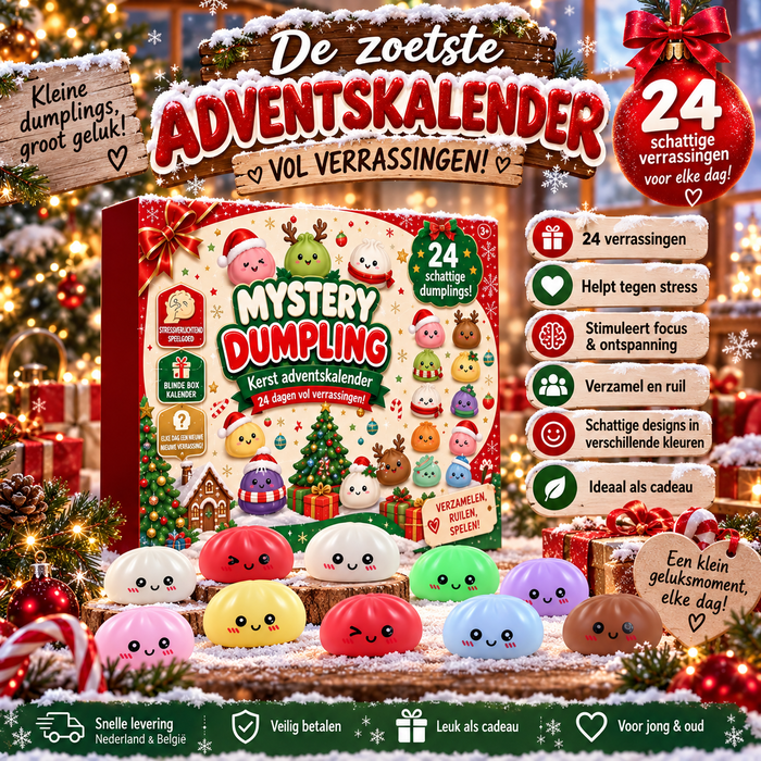 Mystery Dumpling kerst adventskalender met 24 schattige dumplingverrassingen